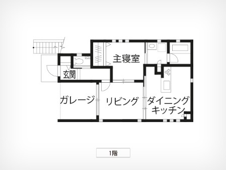 エスパシオEF3の二世帯住宅の1階の間取り図例