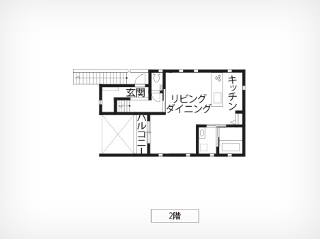 エスパシオEF3の二世帯住宅の2階の間取り図例